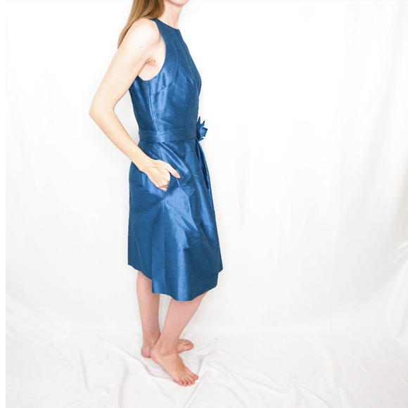 NWT Alfred Sung Women's Mosaic Dupioni Dress Size 10 Blue, Cocktail, Formal, - Picture 2 of 16